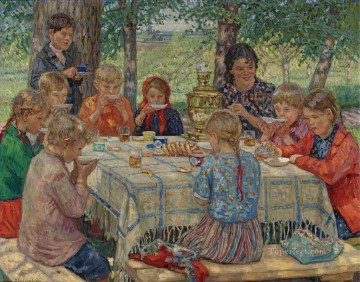 Nikolay Petrovich Bogdanov Belsky Painting - Cumpleaños del profesor Nikolay Bogdanov Belsky